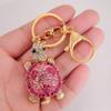 Mini Cartoon Turtle Keychain Zinc Zinc Alloy Rhinestones Turtle Pendant  Girls Boys
