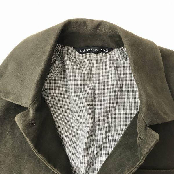 Tomorrowland Cotton Jacket Outer 46 Men S Khaki 4 Button Center Vent Full Lining Multiple Pockets(USED)