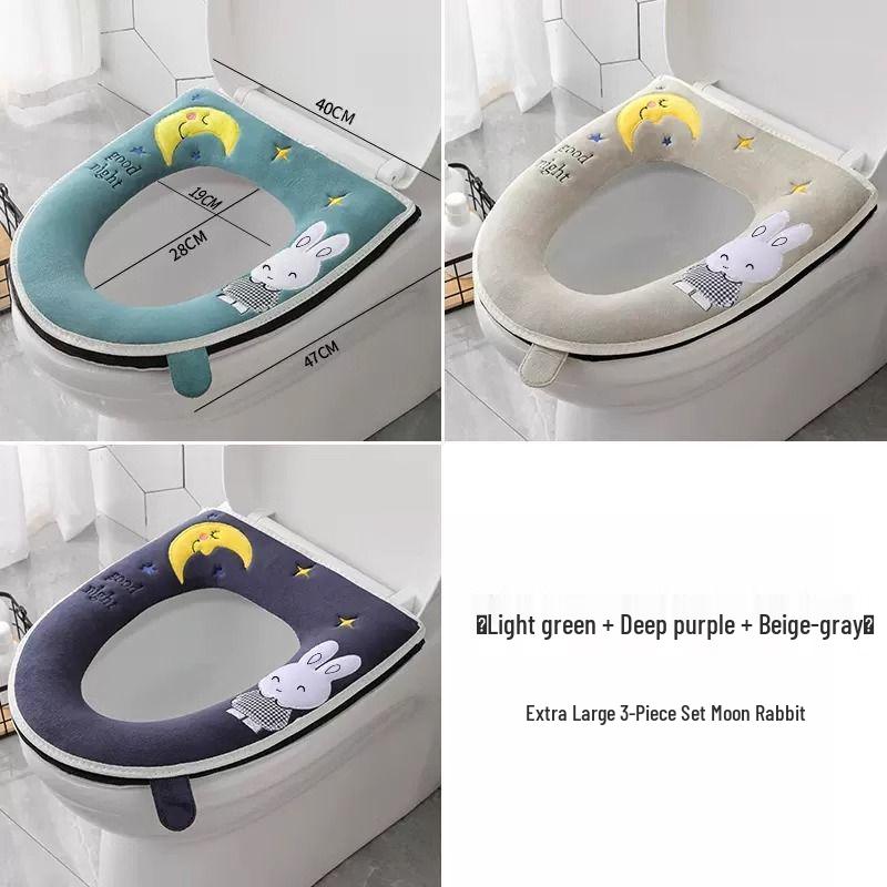 Universal Waterproof Zippered Toilet Seat Cushion - Cute, Thickened, and All-Season