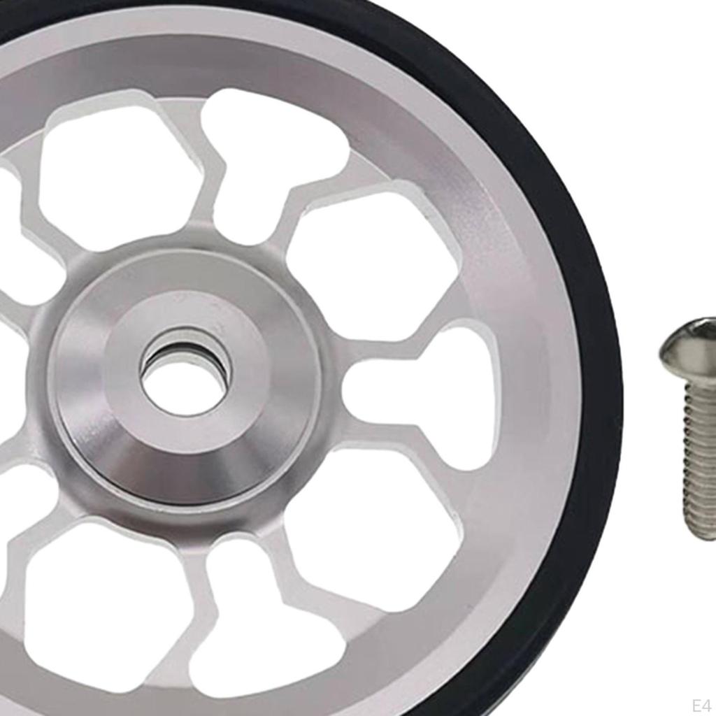 Easy Wheel for Folding Bike Aluminum Alloy Easywheel Replacement Part Ultralight Durable Stable 61mm