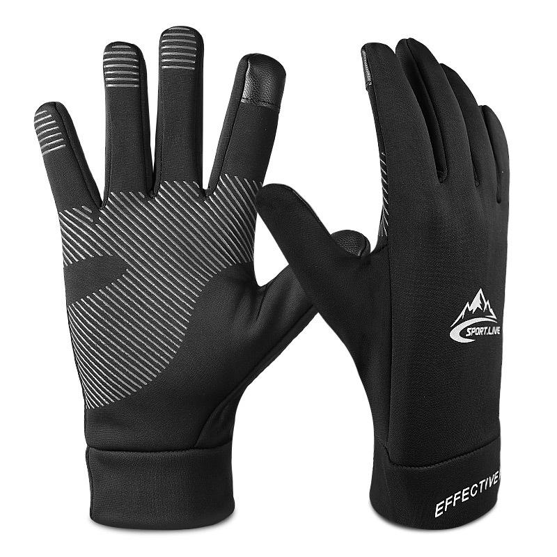 

Перчатки с сенсорным экраном для занятий спортом на открытом воздухе осенью и зимой, ветрозащитные, теплые, от холода, нескользящие велосипедные перчатки для мужчин и женщин XL чёрный