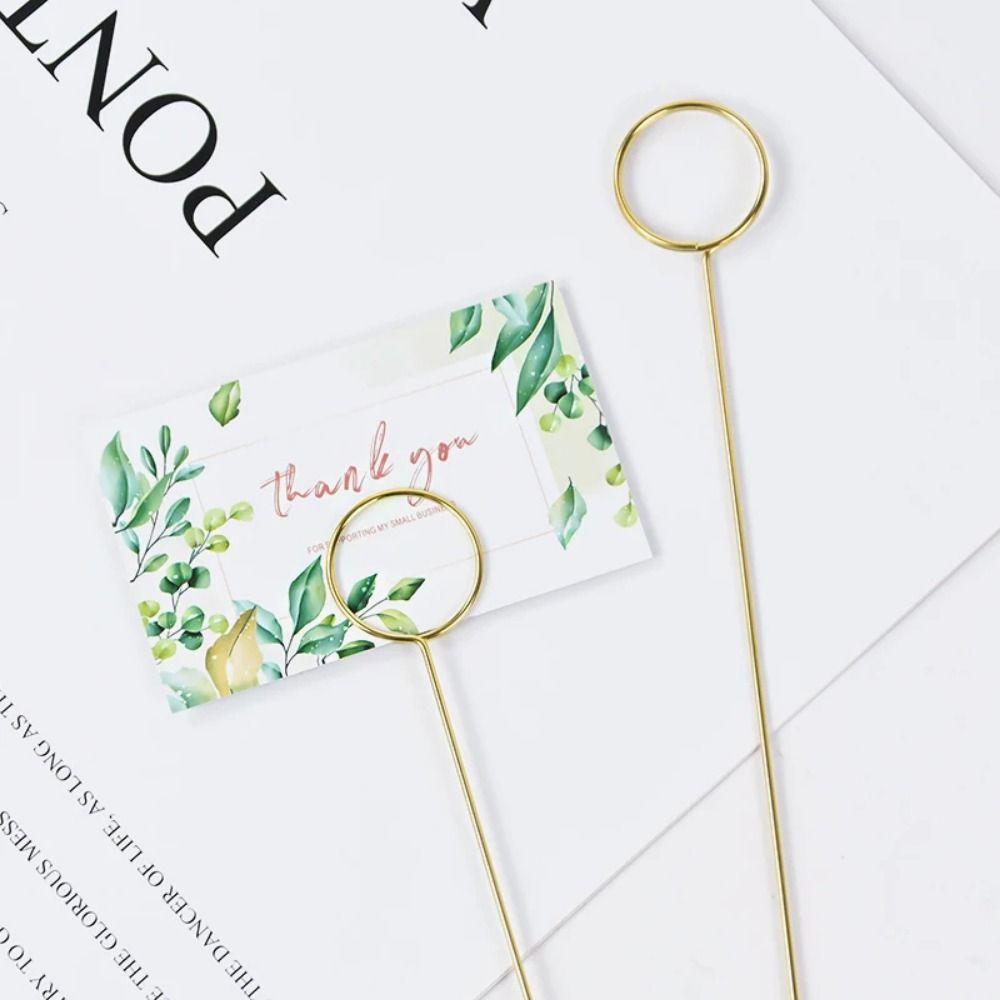 30/60pcs Creative Metal Card Holder DIY Memo Clip Holders Ring Loop Floral Pick  Desktop Decor