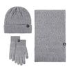 Autumn and winter unisex knitted three-piece hat outdoor cycling windproof warm hat scarf three-piece set