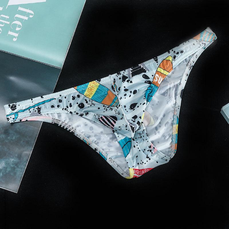 

Мужское треугольное нижнее белье, U-образный выпуклый крой, низкая посадка, спортивные, летние, шорты с принтом L серый