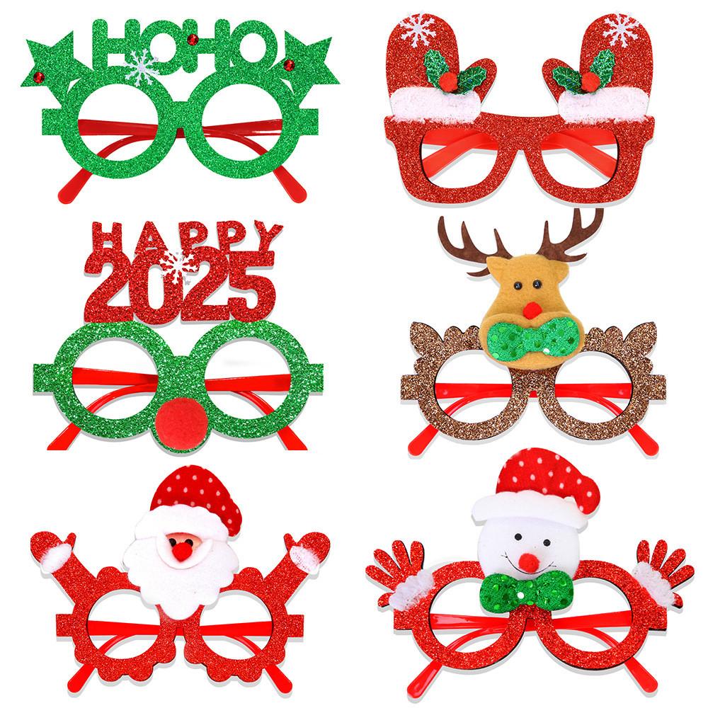 Christmas Santa Decoration Claus Snowman Glasses Adult Child Xmas Props Party