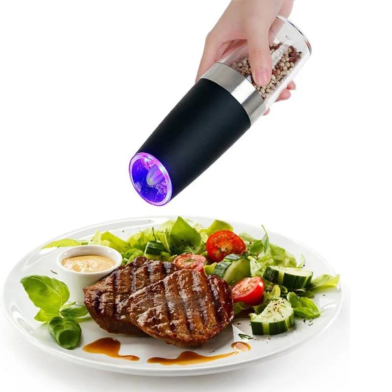 Electric Pepper Mill Stainless Steel Automatic Gravity Induction Salt and Pepper Grinder Adjustable Coarseness Grinder Tools