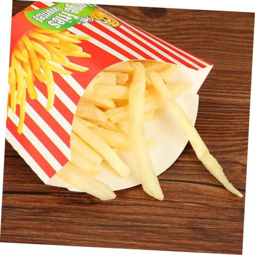 Mipcase 200-Piece Box French Fry Boxes, Snack French Fry Boats, Food Trays, Disposable French Fry Cases, Chip Packaging Boxes, Cartons, Highlight Red