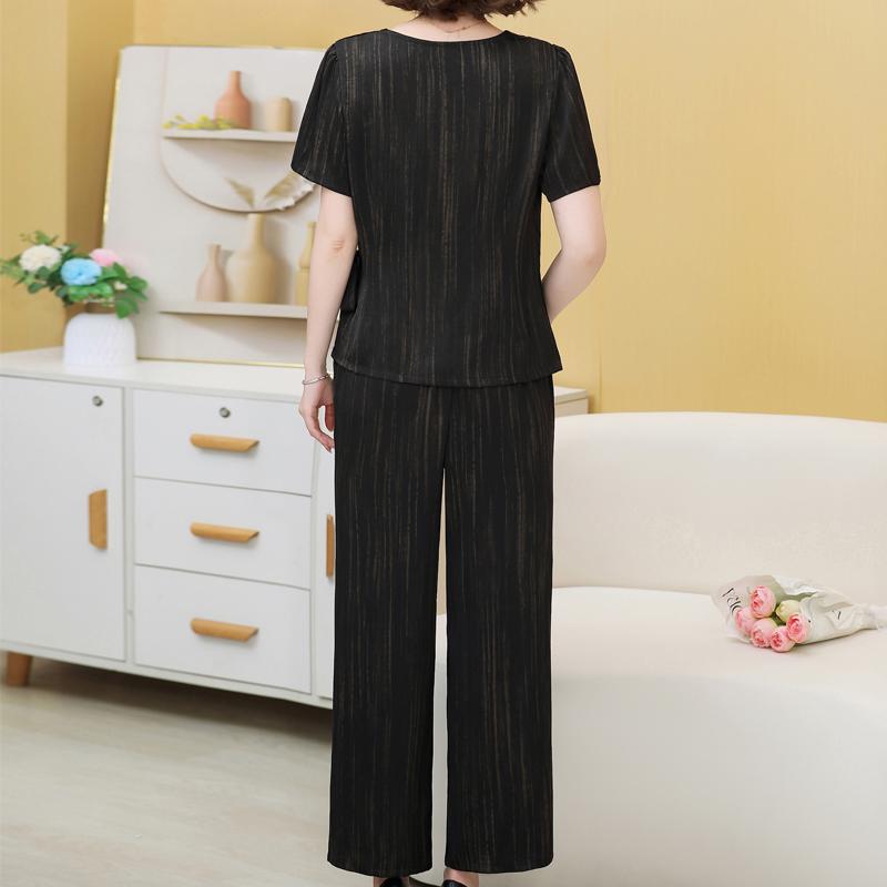 Women's Plus Size 2-Piece Casual Set, Short Sleeve Top & Wide Leg Pants (XL-5XL)