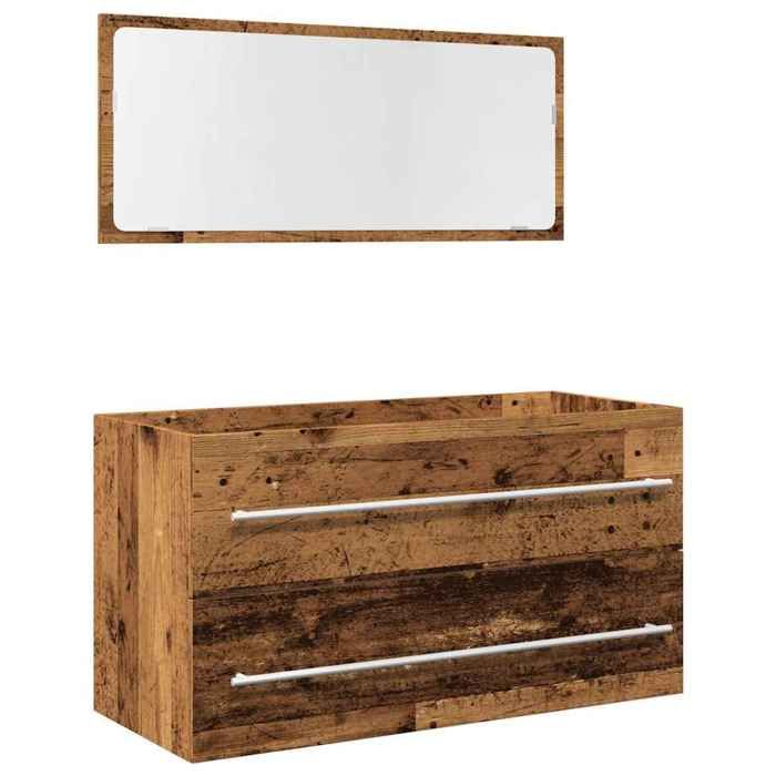 VidaXL 2 Pcs Bathroom Furniture Set Engineered Wood, Bathroom Cabinet, Bath Cabinet, Vanity Unit 856388