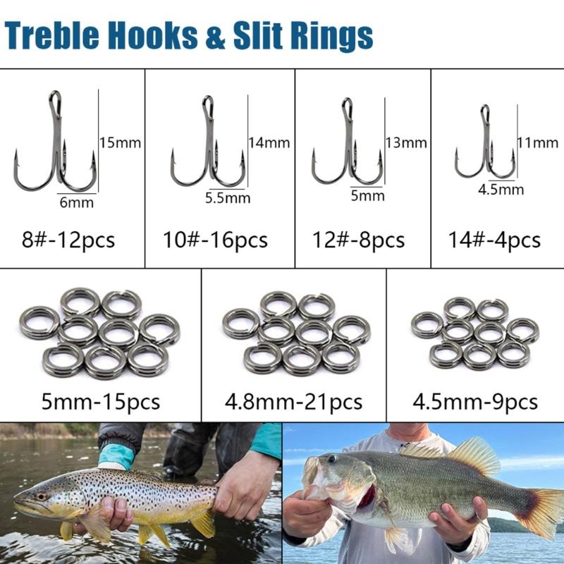 Fishing Lures Making Set DIY Crankbaits Minnow Set Blank Hard Baits Set with Hook Split Rings Lure Eye Sticker