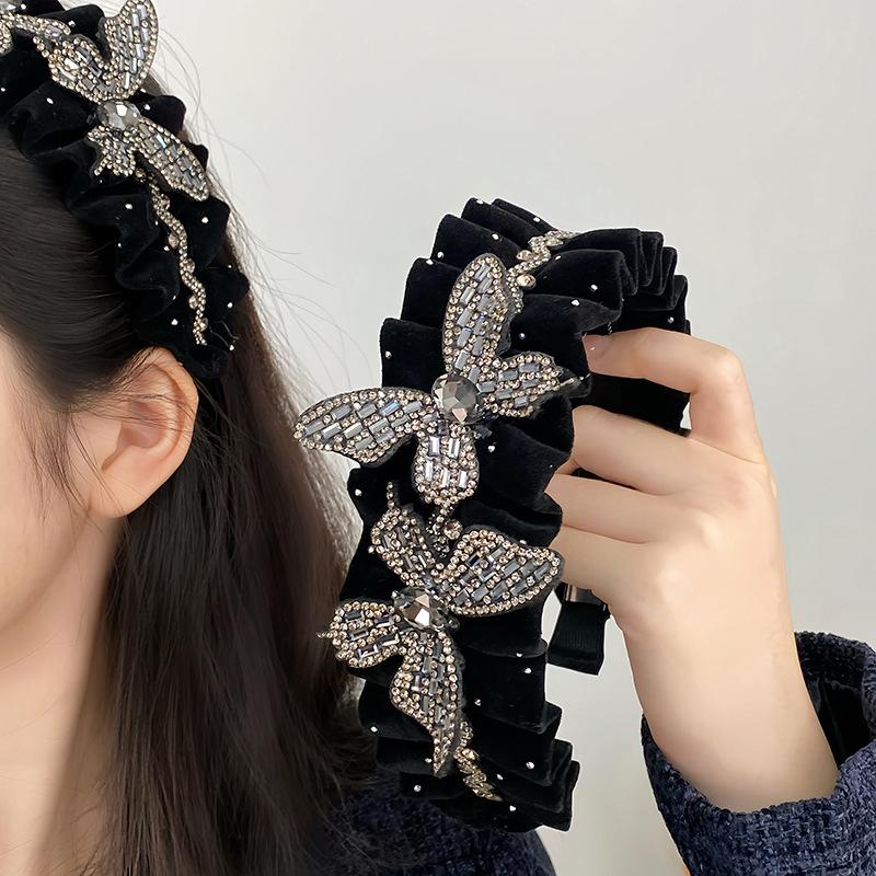 Pleated Fabric Bow Hairbands For Women French Elegant Temperament Headband Fashion Hair Accessories
