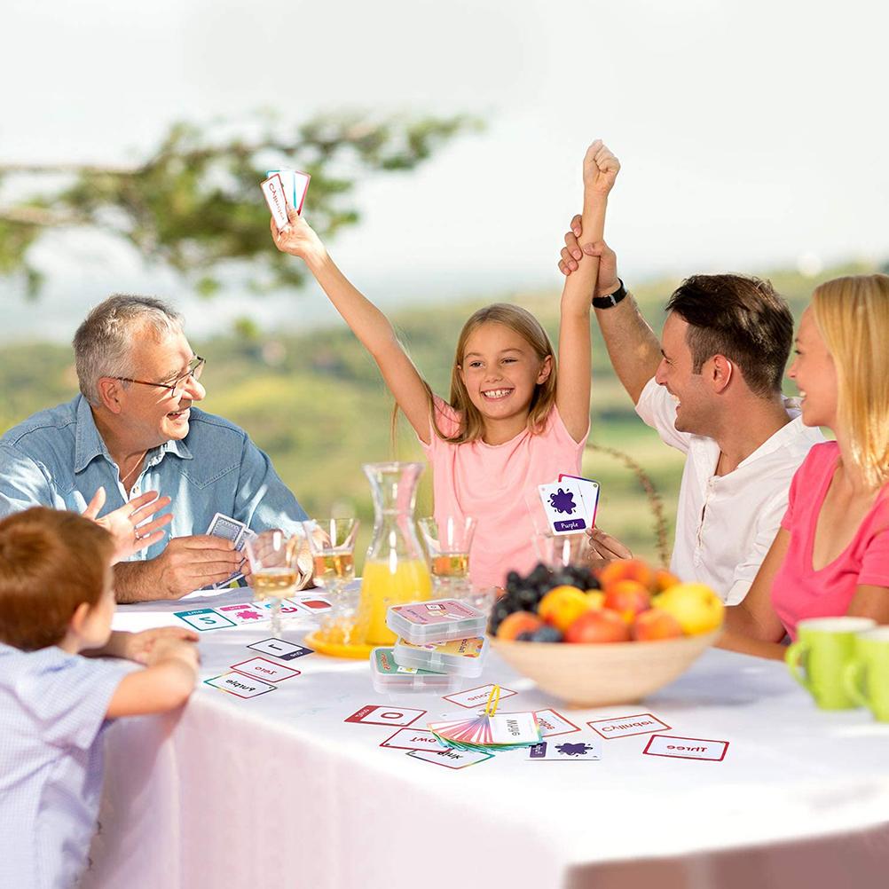 Set de 4 fișe de învățare timpurie pentru copii, numere, alfabete, culori și forme, 100 de fișe cu 200