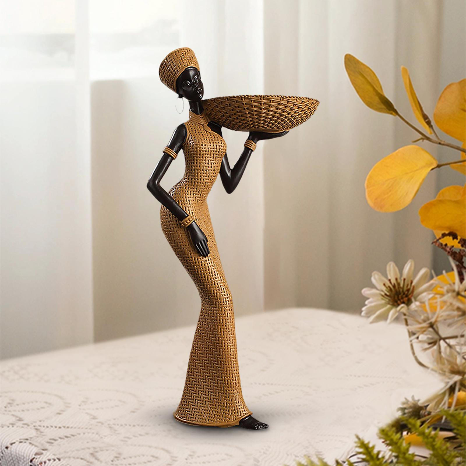 

Статуя африканской дамы, орнамент из смолы, поделки ручной работы, украшения для отелей, полки и камин