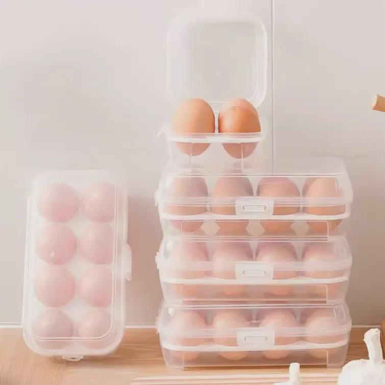 Nárazuvzdorný přenosný box na kempingová vejce – plastový zásobník na vejce odolný proti rozbití, vhodný na cesty a proti pádu
