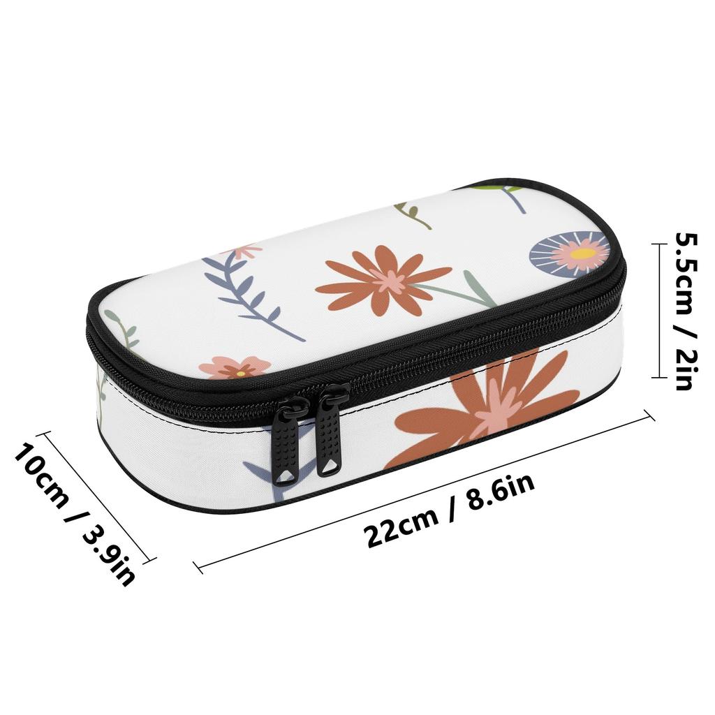 Pencil Pouch 300D Polyester Large Capacity Zipper Closure with Mesh Pocket Removable Divider and Pen Slots for School and Study