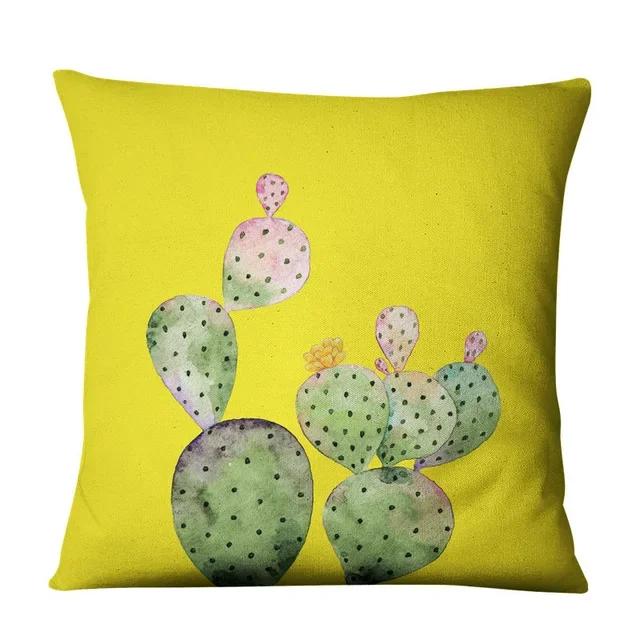Succulent Cactus Pattern Square Soft Pillowcase Home Bedroom Hotel Car Decoration, And Comfortable Customizable