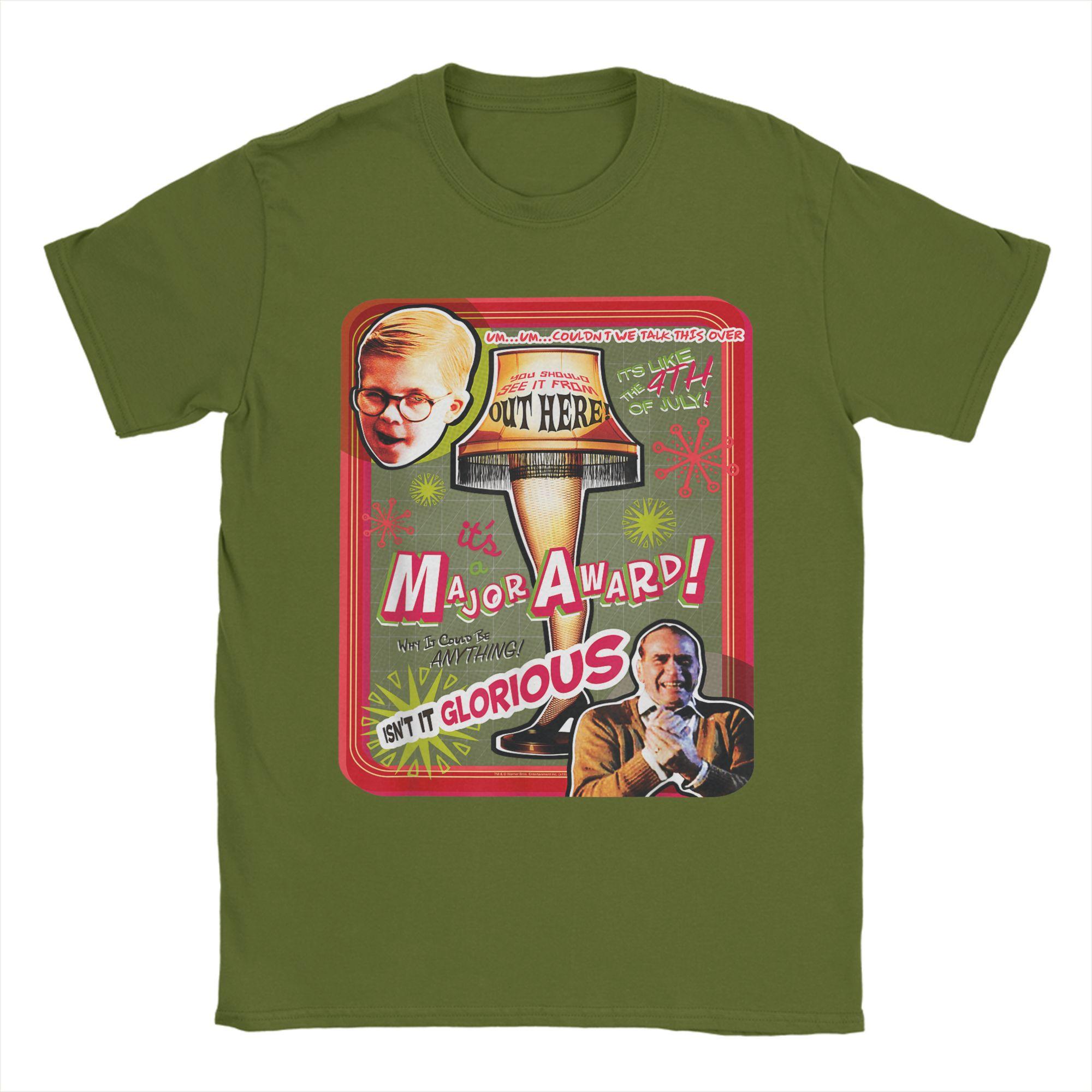 Humorous A Christmas Story Glorious Major Award Christmas T-Shirts for Men Crewneck T Shirt Short Sleeve Tees Summer Clothes 4XL