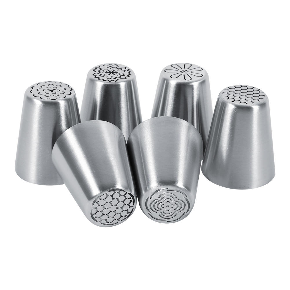 

6PCS Stainless Steel Flower Cake Icing Piping Nozzles Decorating Tips Pastry DIY Baking Tools