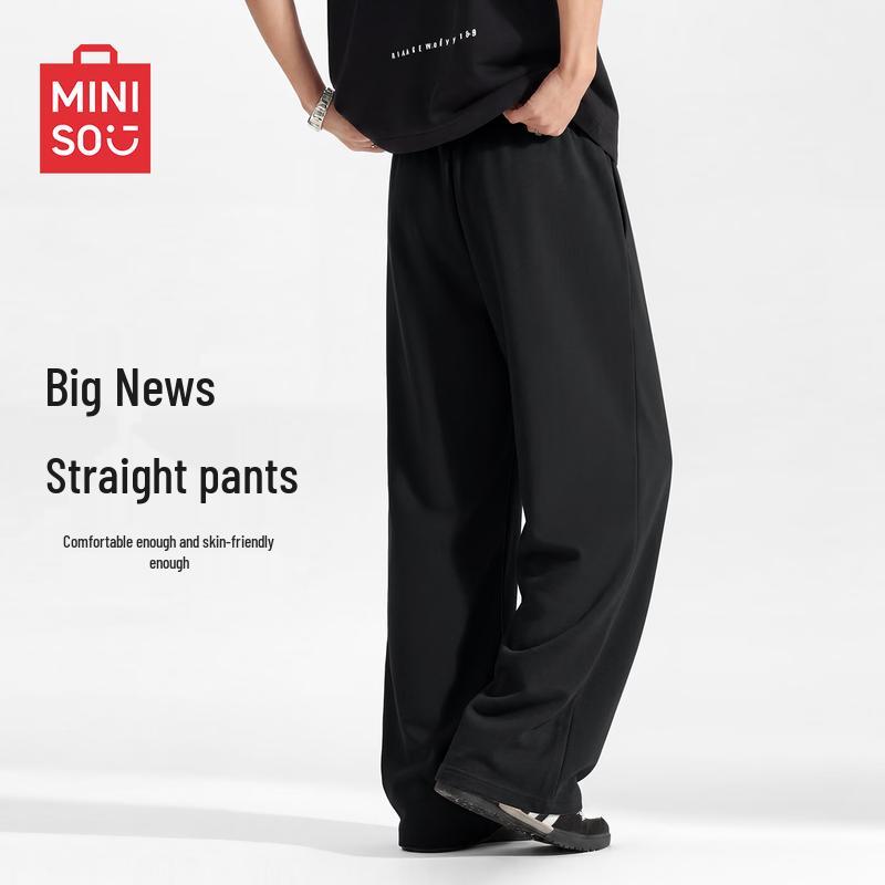MINISO Men's American Casual Straight-Leg Cotton Blend Pants