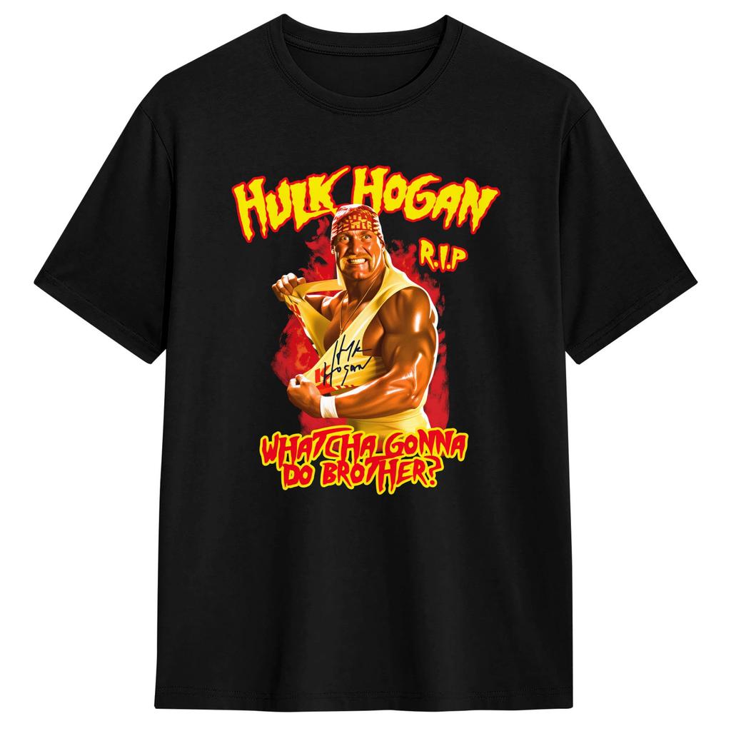 Herren Damen T-Shirt Hulkamania Live Forever T-Shirts Harajuku Sommer-Tees Y2K Lustig 100% Baumwolle