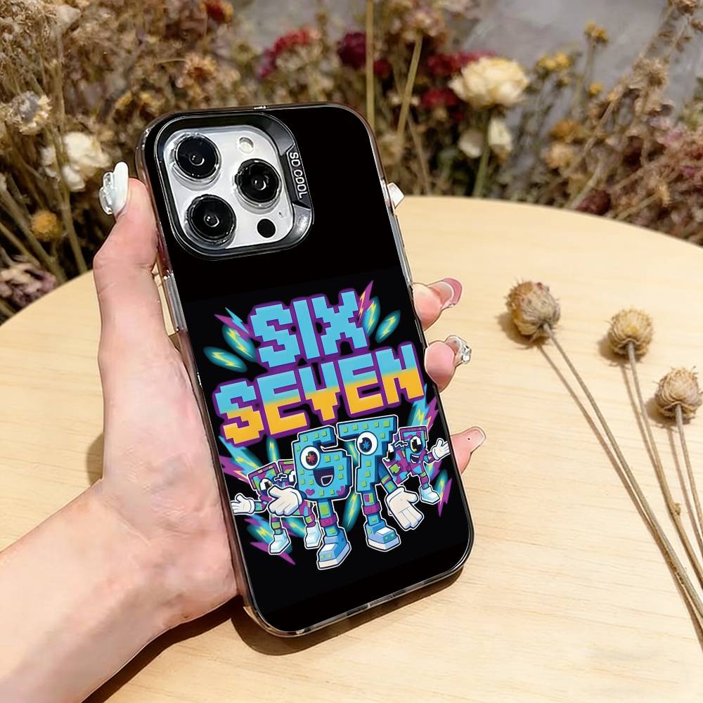 Six Seven 67 Phone Case For iPhone 17,16,15,14,13,12,11 Plus,Pro Max,XS,Colorful Silver Phone Case Funda Cover