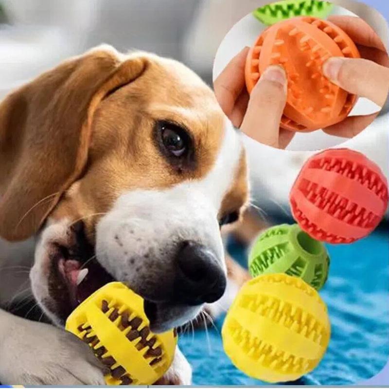 Dog Toy Ball Dog Food-Leaking Toy Rubber Chew Toys Treat-Dispensing Ball Tooth Cleaning Toy Dog Molar Toy Pet Interactive Toy