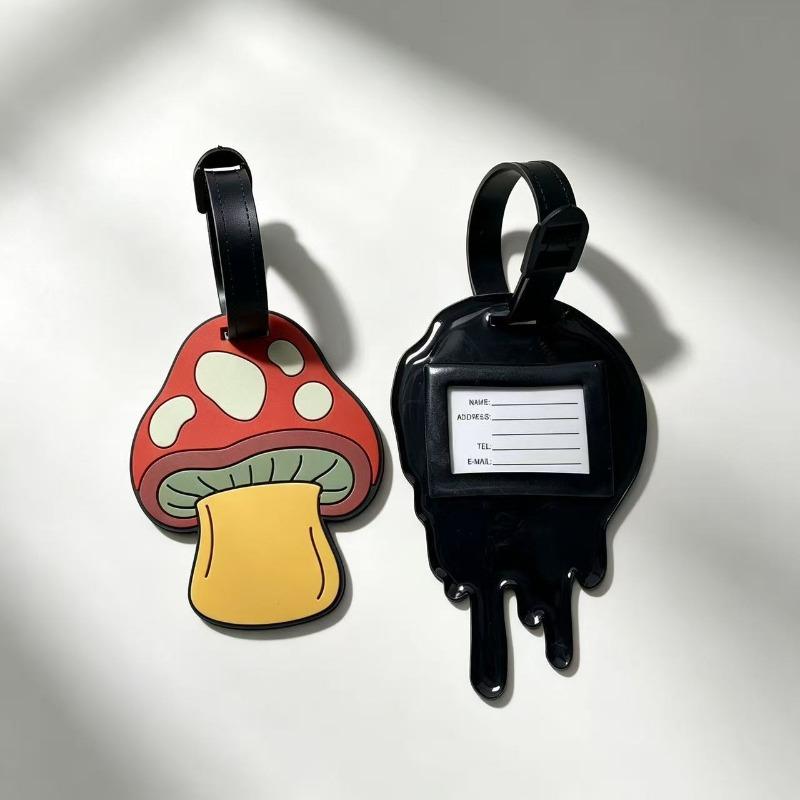 Cute Little Mushroom Cartoon Luggage Tag Luggage Check-in Tag Luggage Anti-lost Identification Tag Bag Ornaments