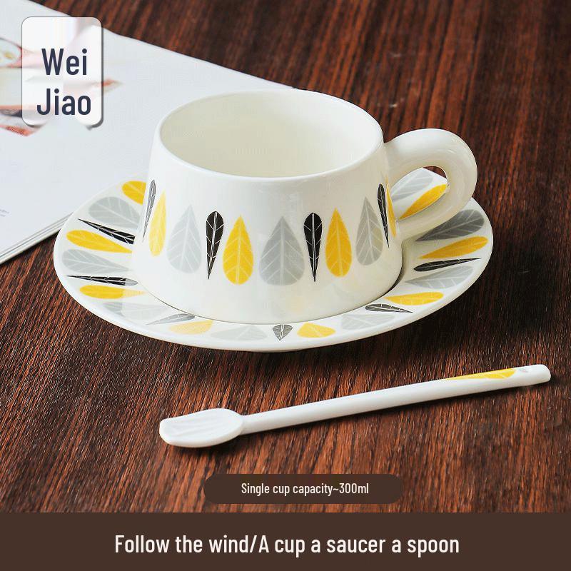 Weiyi European Ceramic Coffee Cup and Saucer Set