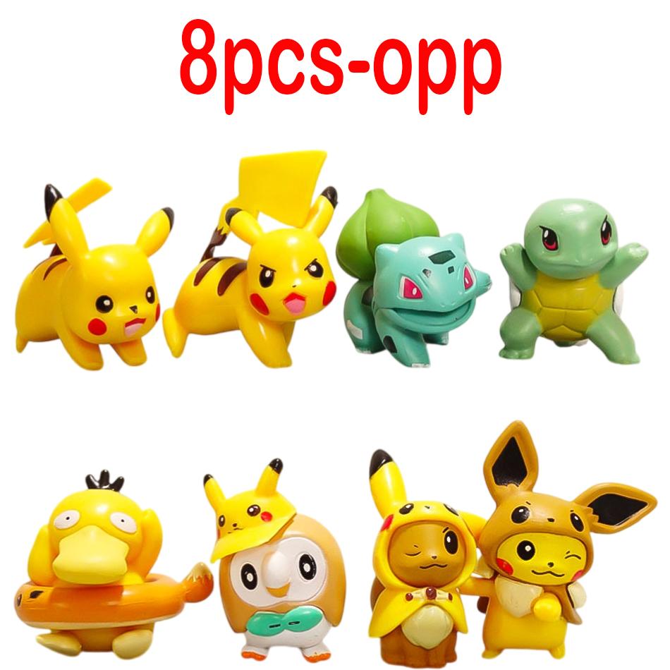 

Anime Pokemon Pikachu Figures 6/8pcs Model Collection 2-5CM Pokémon Figure Toy Dolls Kawaii Girl Boy Toys Gifts ornament