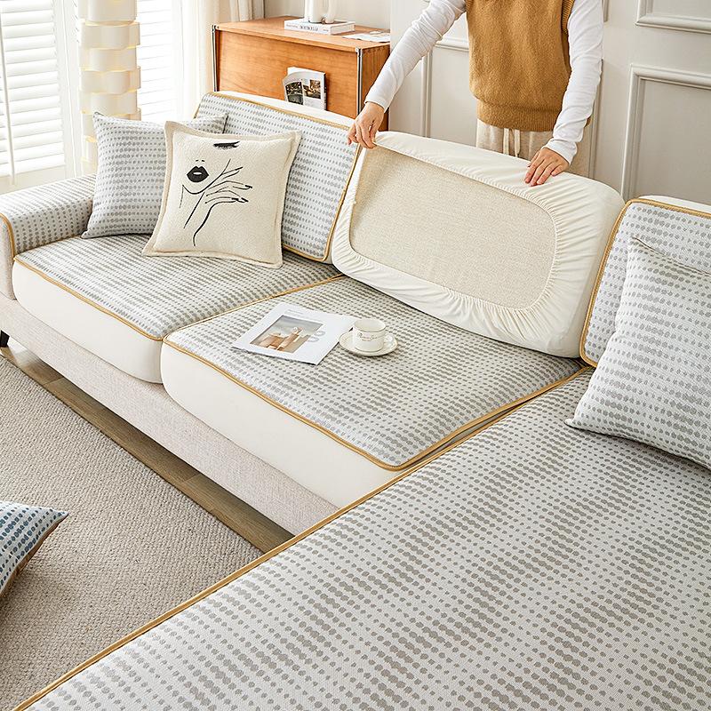 

Чехол на диван из ледяного шелка, простой современный нескользящий коврик для диванной подушки, летний универсальный универсальный диван 60*60cm