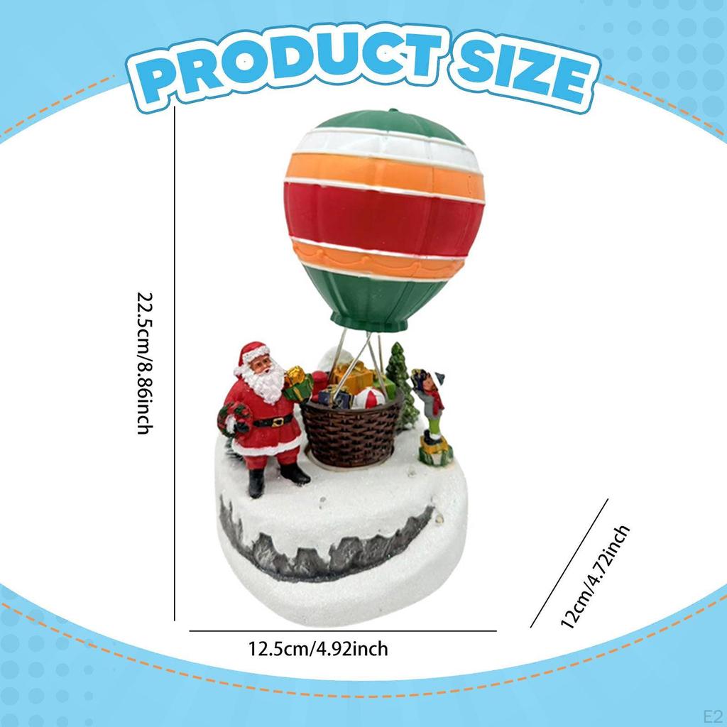 Christmas Music Box with Lights Electric Sculpture Musical Unique for Kids Women Statue Tabletop