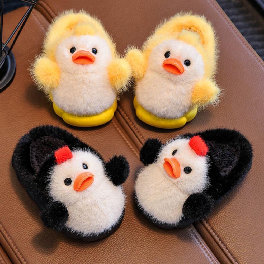 Winter Warm Warm House Shoes Plush Lined Cartoon Animal Slippers Cozy Toddler Shoes For Boys Girls
