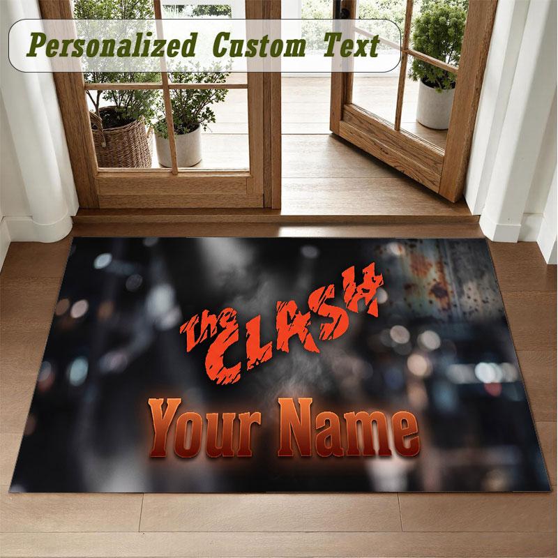 Crystal Velvet Square Rug Custom NameThe Cure Pattern Non Slip Home Floor Decor Rug