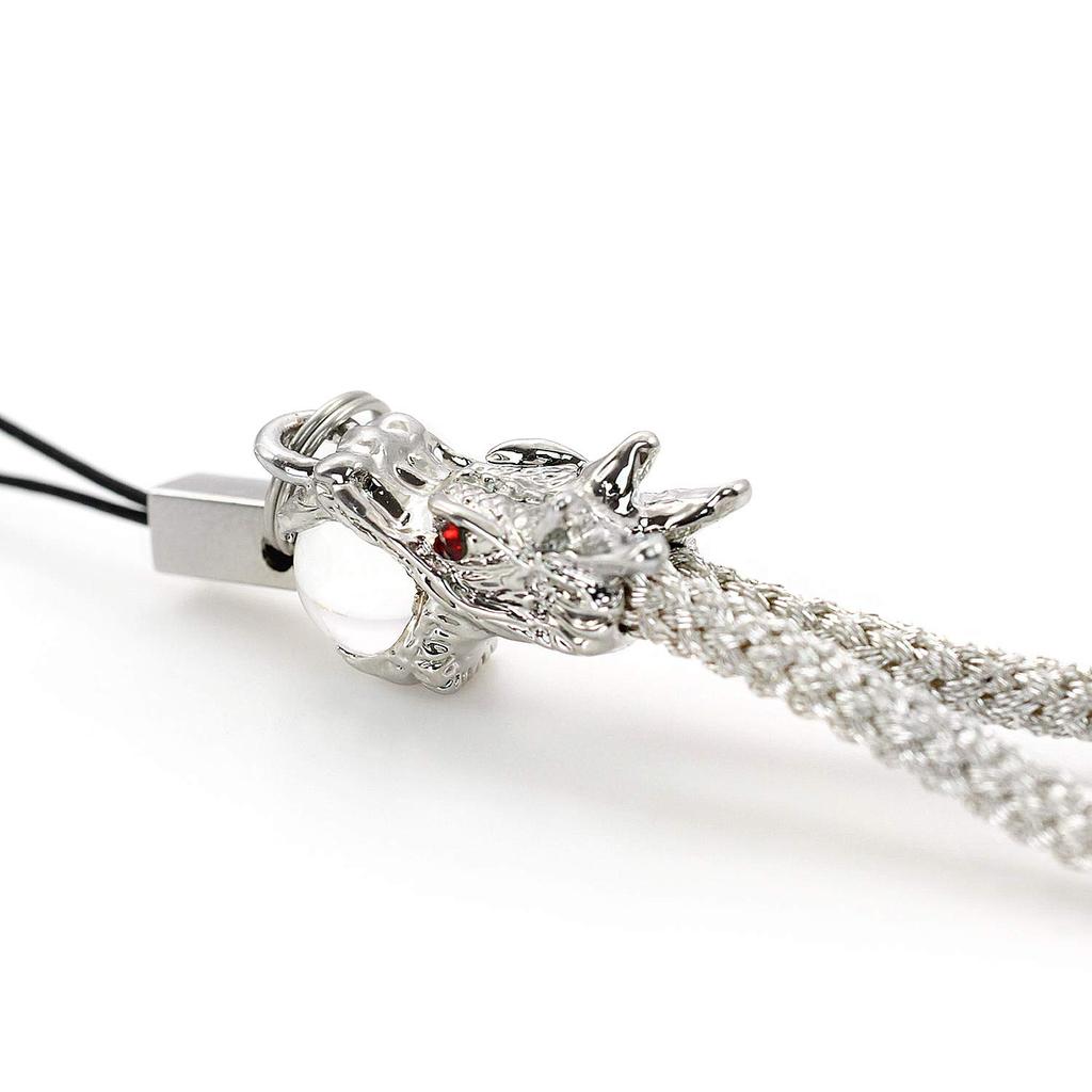 Strap Rising Dragon Keychain Dragon Crystal Rising Dragon Amulet Gold and Silver Set [Balzas]