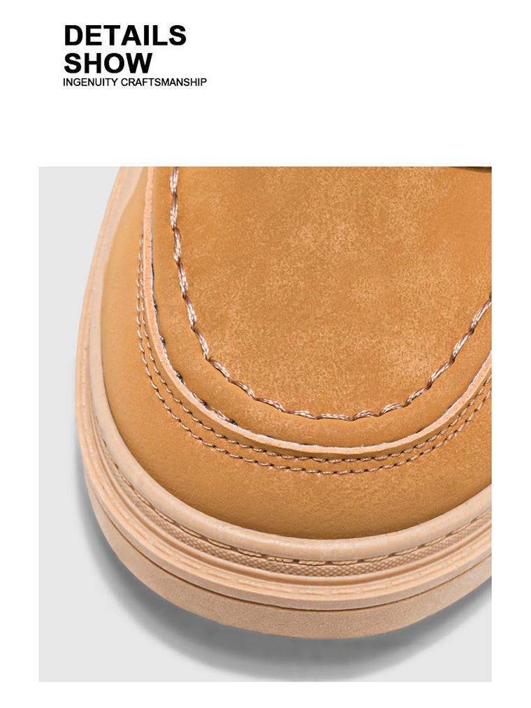 Men's 2025 Trendy Casual Leather Sneakers: Breathable, Versatile, Thick Sole Autumn Shoes