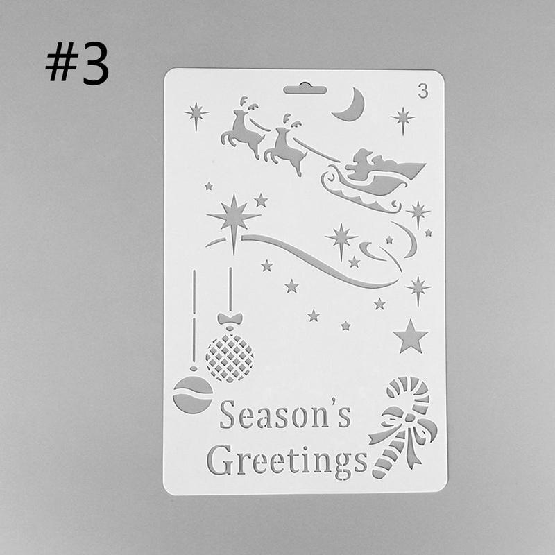 Plantilla de Pintura Navideña DIY Plantilla para Cuenta de Mano Temática Encaje Regla Plantilla de Pintura Estilo Aleatorio