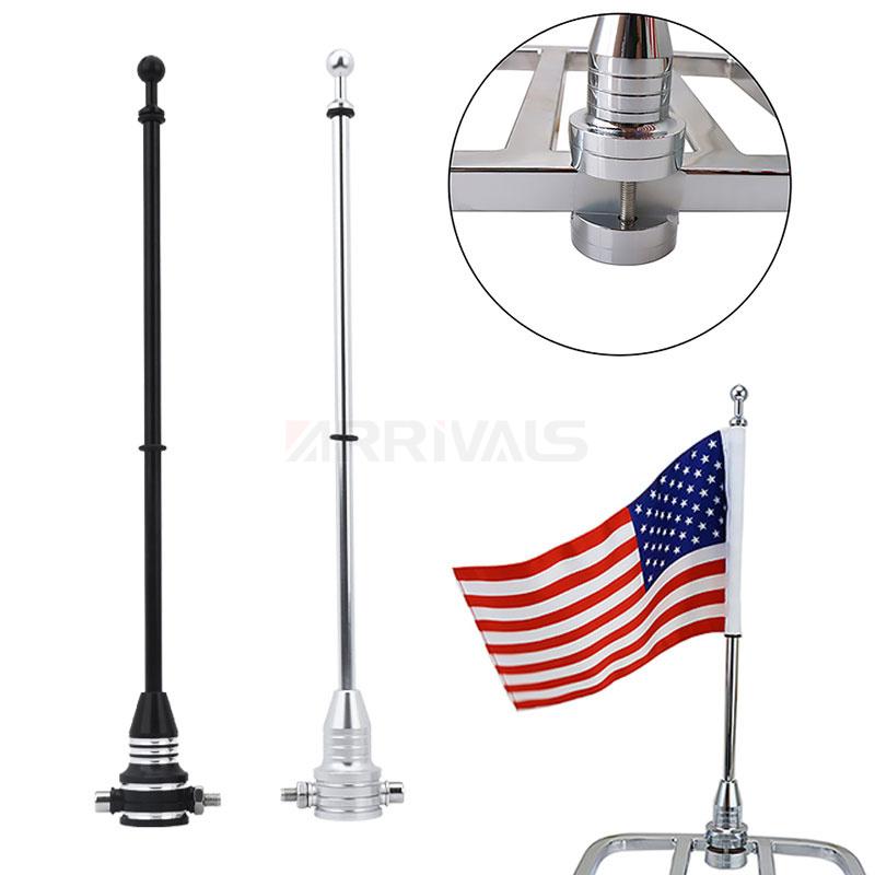 Motorrad-Flaggenmasthalterung, Gepäckträger, Flaggenregal mit verstellbarer Basis für Harley Sportster XL883 Touring FLHT Road King Glide