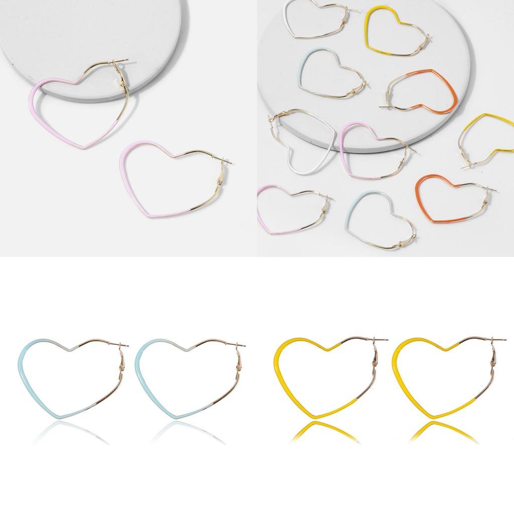 Fashionable Heart-shaped Earrings Geometric Alloy Chic Jewelry For Weddings Birthdays And More