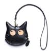 Yocipa Genuine Leather Cat Coin Purse, Women's Mini Wallet, Neck Pouch, Leather Coin Case, Multifunctional, Compact Neck Wallet with Strap, Cute