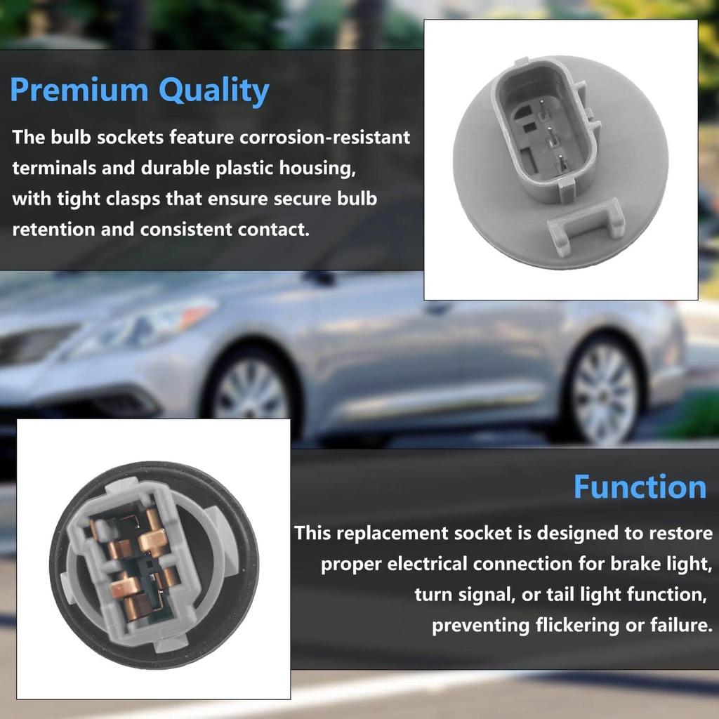 2pcs 33302-S5A-A01 T20 Turn Signal Brake Tail Light Bulb Socket Plug Connector for Honda CR-V Civic Odyssey Element Crosstour for Acura TL TSX RDX