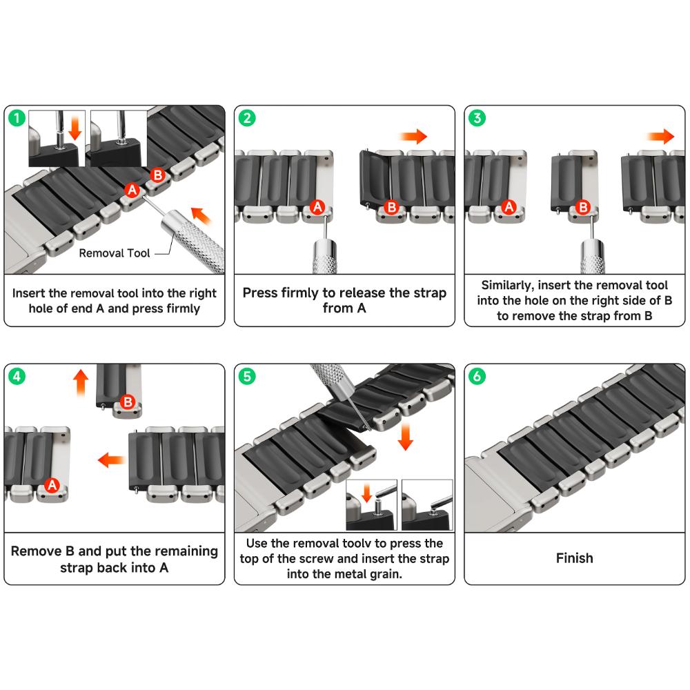 Titan-Uhrenarmband für Samsung Galaxy Watch 8 Classic 46mm 44mm Lückenlos Metall-Gummi-Armband für Samsung Galaxy Watch7 Ultra 47mm 2025/2024 Manschettenarmband