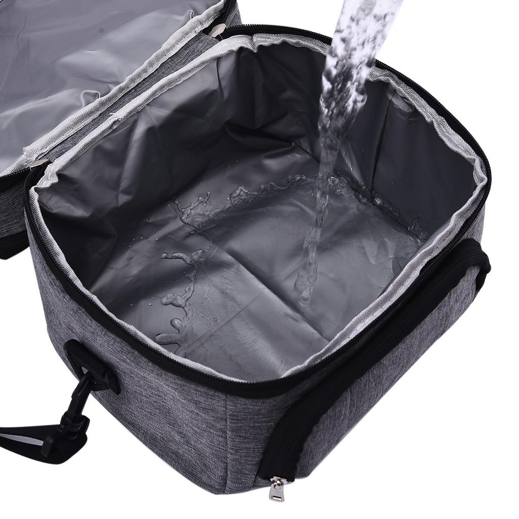 Double Insulated Lunch Bag Layer Portable Thermal Lunch Box Waterproof Picnic Heat Insulating Bag with Adjustable Strap
