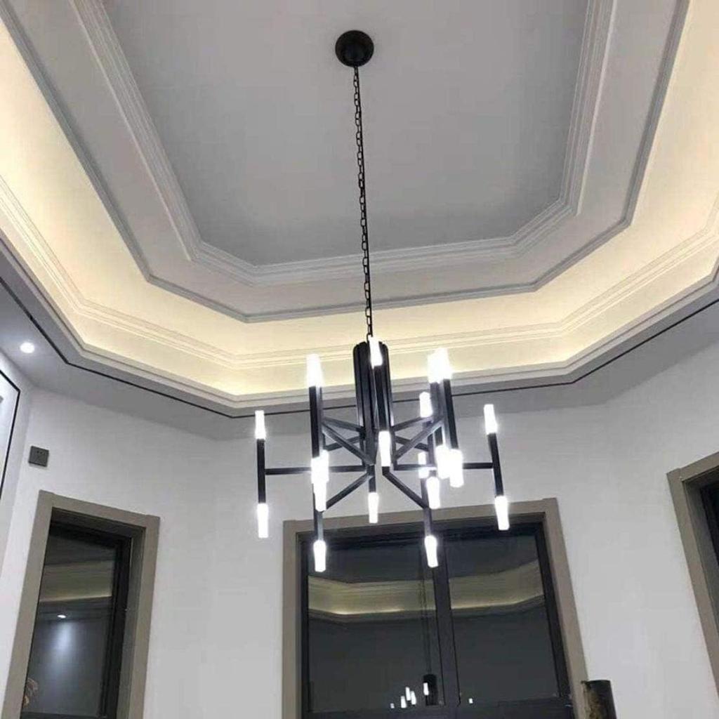 BOKT 6Feet Metal Black Chain Gold Chain with Cord Wires Hardware Accessories for Your Dining Chandelier Lighting Fixture Ceiling Pendent Light