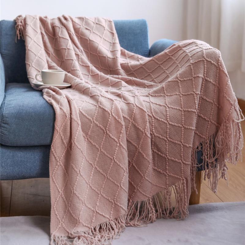 Throw Blanket for Couch Soft Living Room Home Decor Knitted Twin Size Blanket, Outdoor Lightweight Breathable Summer Warm Woven