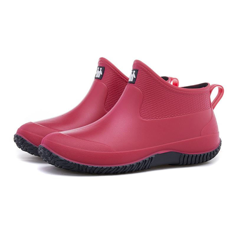 

Rain shoes women s fashion casual couple sports waterproof water shoes non-slip short rain boots outdoor outdoor single shoes 45 красный