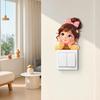 Switch Sticker, 3D Lying Girl Design Electrostatic Window Clings, Easy Peel & Stick Window Sticker for Kids Room Balcony Bathroom