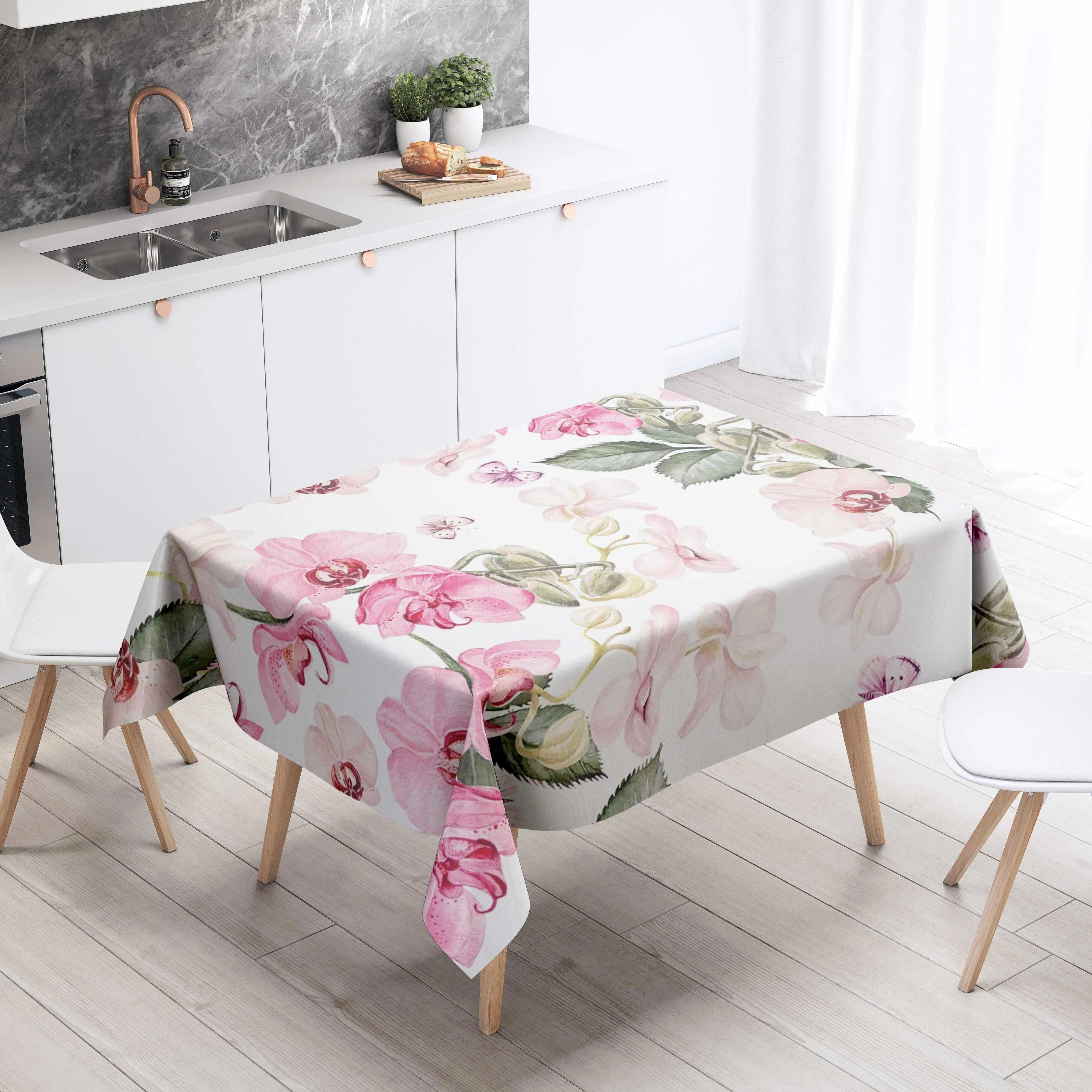 

Скатерть с цветочным рисунком, домашний декор, устойчивая к пятнам, водонепроницаемая скатерть, украшение для стола, прямоугольные кухонные столешницы для камина 140x180cm