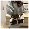 Soft Plush Faux Fur Underarm Bag for Women Trendy Single Shoulder Crossbody Purse Fashionable Daily Handheld Clutch