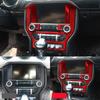 6pcs Red Carbon Fiber Car Front Center Screen Panel Cover For Mustang 2015-