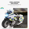 Alloy Motorcycle Model 1/14 Simulation Police Car Pull Back Activity with Light Music Motorcycle Toy Boy Children Gift Collection Ornaments